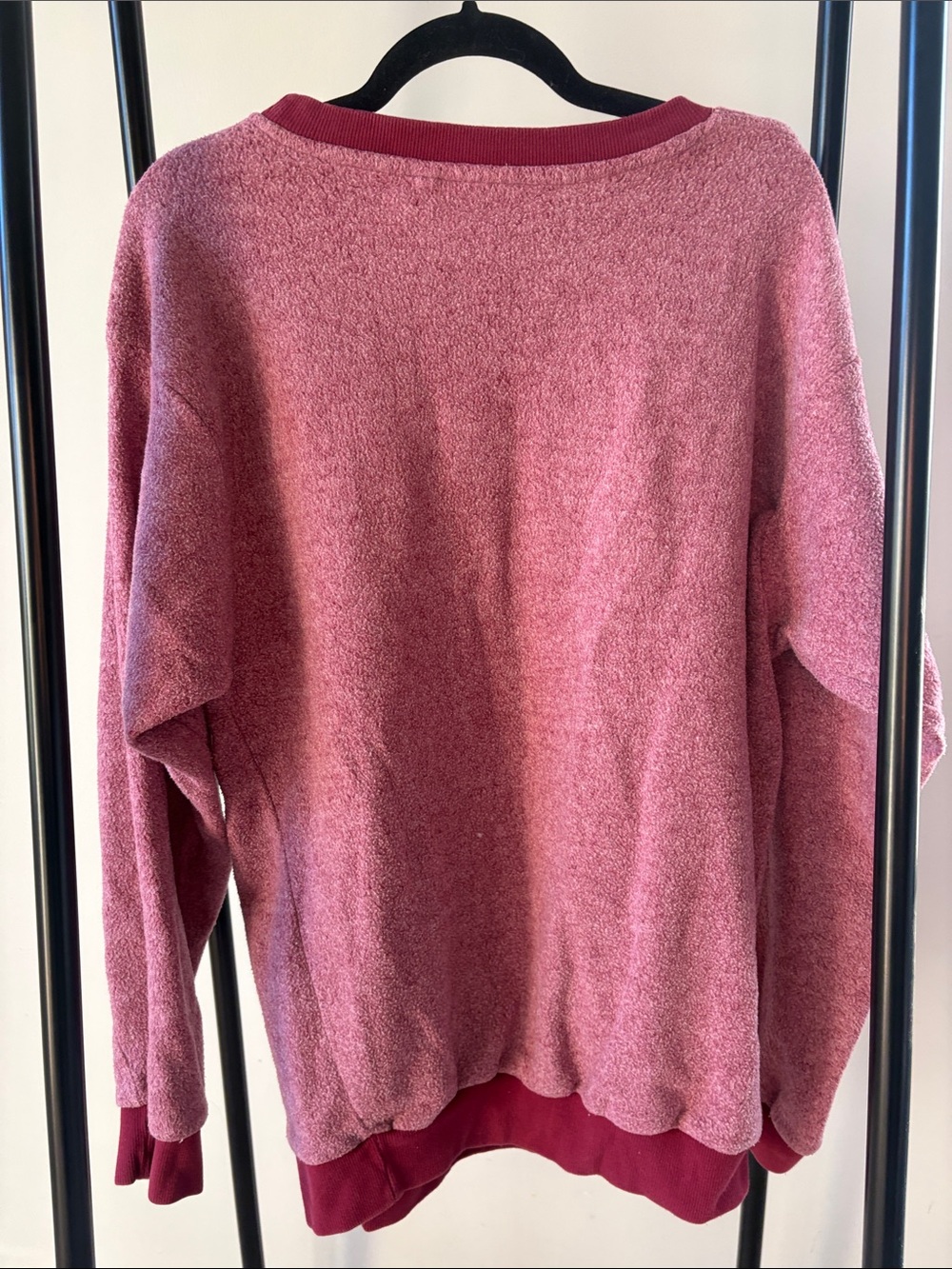Red/Wine Outer Banks NC Embroidered Fleece Crewneck Sweatshirt - Picture 6 of 6